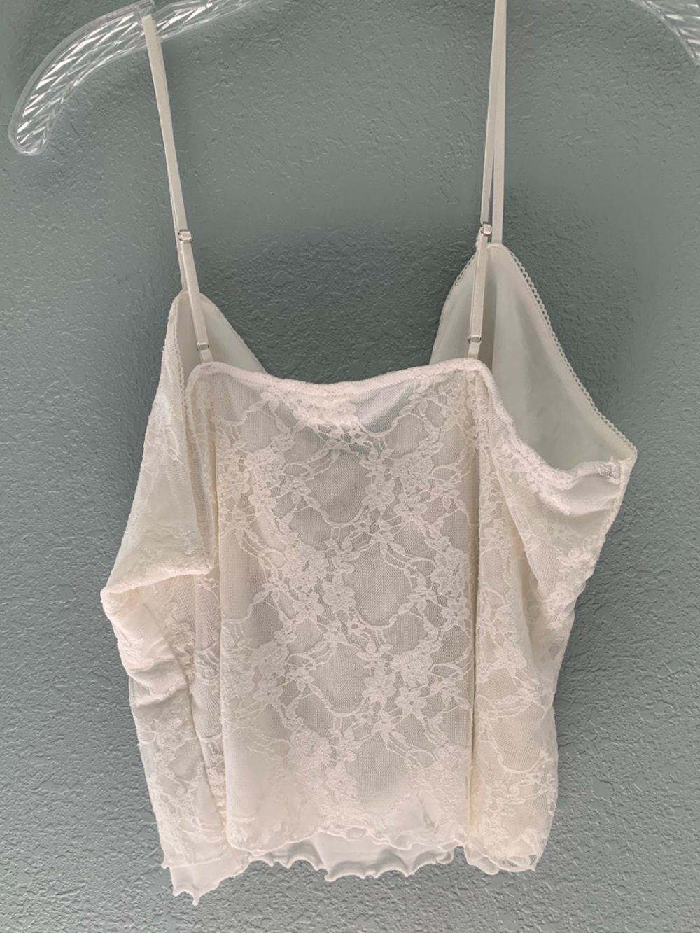 No Boundaries White Sheer Lace Camisole XL Bridal Feminine - Picture 5 of 7